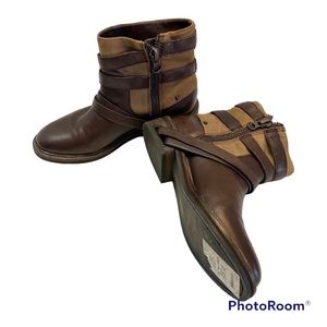 Dolce Vita Kiera Belted Round Toe Leather Ankle Boot with Side Zip Size 7